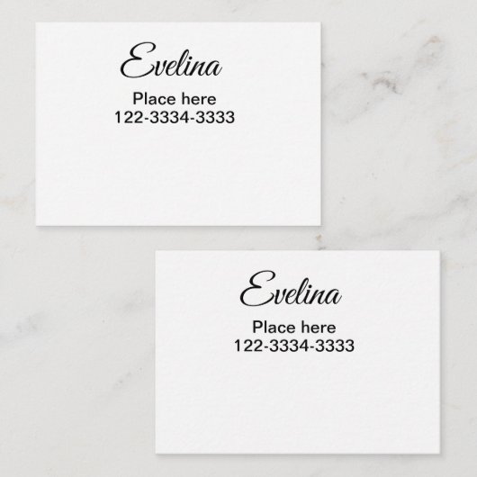 Eenvoudig minimaal om jouw naam tekst plaats stad notitiekaartje (Voorkant / Achterkant)