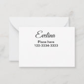 Eenvoudig minimaal om jouw naam tekst plaats stad notitiekaartje (Achterkant)