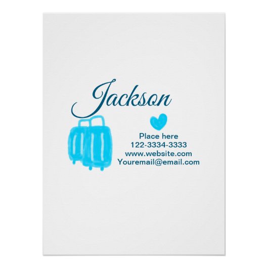 Eenvoudig minimaal om jouw naam tekst plaats stad  perfect poster (Voorkant)