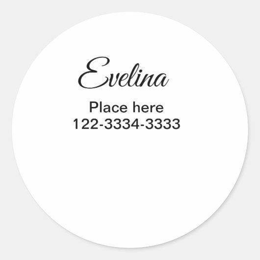 Eenvoudig minimaal om jouw naam tekst plaats stad ronde sticker (Voorkant)