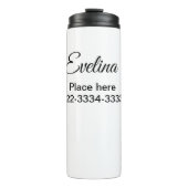 Eenvoudig minimaal om jouw naam tekst plaats stad  thermosbeker (Voorkant)