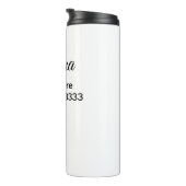 Eenvoudig minimaal om jouw naam tekst plaats stad  thermosbeker (Geroteerd rechts)