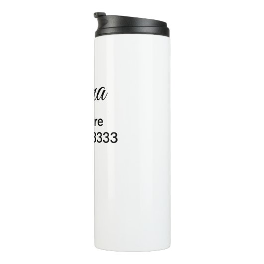 Eenvoudig minimaal om jouw naam tekst plaats stad  thermosbeker (Geroteerd rechts)