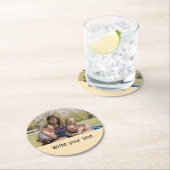 eenvoudig minimaal om jouw tekst foto ' s mee te n ronde kartonnen onderzetter (Insitu)