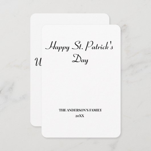 eenvoudig minimaal om jouw tekst st. patricks-dagk (Voorkant / Achterkant)