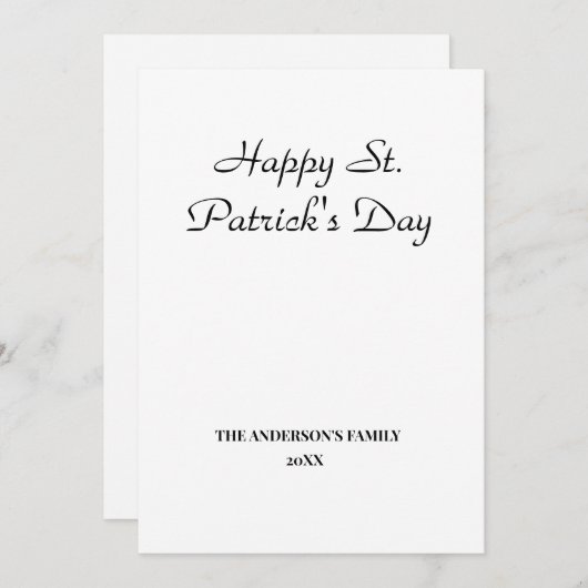 eenvoudig minimaal om jouw tekst st. patricks-dagk (Voorkant / Achterkant)