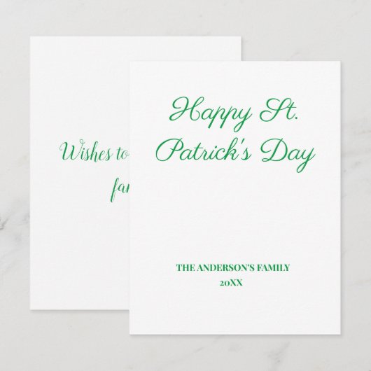 eenvoudig minimaal om jouw tekst st. patricks-dagk (Voorkant / Achterkant)