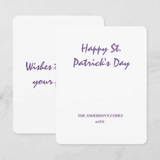 eenvoudig minimaal om jouw tekst st. patricks-dagk notitiekaartje (Voorkant / Achterkant)