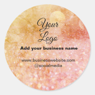 eenvoudig minimaal om uw logo/design roze oranje g ronde sticker