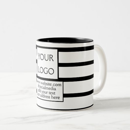 eenvoudig minimaal om uw logo en ontwerp hier aan tweekleurige koffiemok (Voorkant rechts)