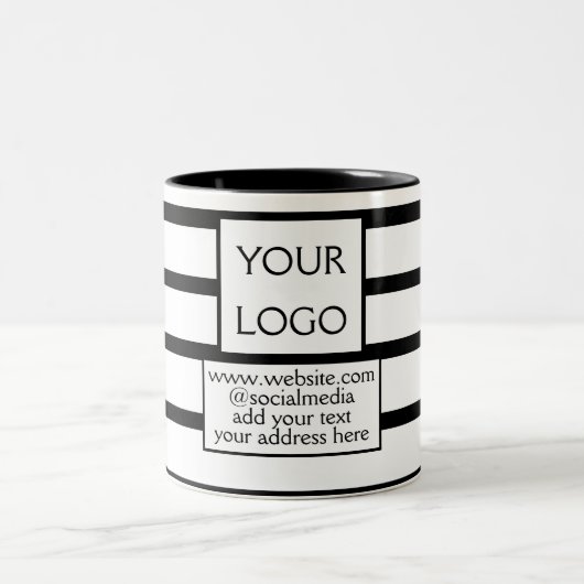 eenvoudig minimaal om uw logo en ontwerp hier aan  tweekleurige koffiemok (Center)