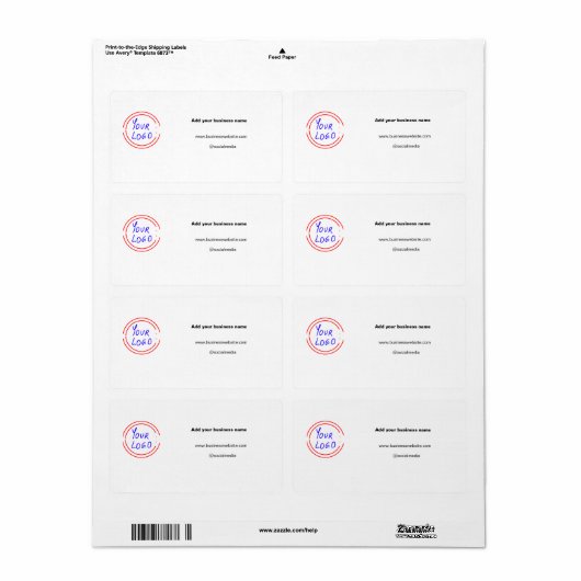 eenvoudig minimaal om uw logo/ontwerp-waterverf to etiket (Full Sheet)