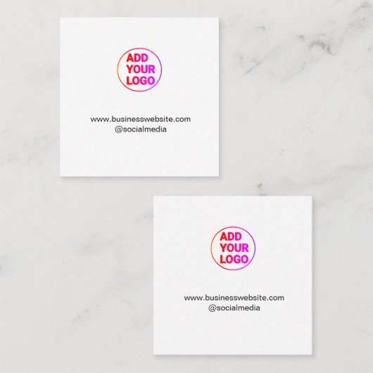 eenvoudig minimaal om uw logo/ontwerp-waterverf to vierkante visitekaartje (Voorkant / Achterkant)