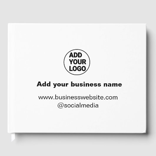 eenvoudig minimaal om uw logo-/ontwerpaangepast to gastenboek (Voorkant)