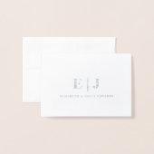 Eenvoudig minimaal paar Initialen Monogram Folie Kaarten (Voorkant met envelop)