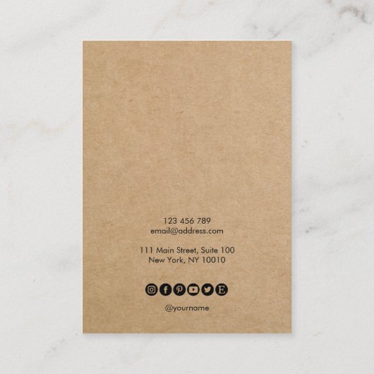 eenvoudig minimaal papier voor vaartuigen Verouder Visitekaartje (Achterkant)