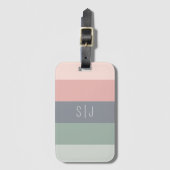 Eenvoudig Minimaal Pastelkleur Blok Monogram Bagagelabel (Voorkant (verticaal))