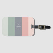 Eenvoudig Minimaal Pastelkleur Blok Monogram Bagagelabel (Voorkant (horizontaal))