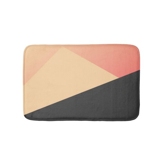 Eenvoudig minimaal peach, koraal en zwart badmat (Voorkant)