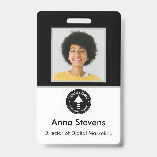 Eenvoudig Minimaal Personeelsbadge QR en Barcode Badge (Voorzijde)