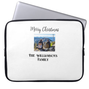 eenvoudig minimaal prettig kerstfeest voeg familie laptop sleeve