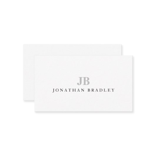 Eenvoudig minimaal professioneel monogram notitiekaartje (Voorkant / Achterkant in situ)