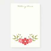 Eenvoudig Minimaal Rood & Roze Klasse Elegant Bloe Post-it® Notes (Voorkant)