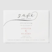 Eenvoudig minimaal rood script met foto wit bruilo vellum uitnodigingen (Voorkant)