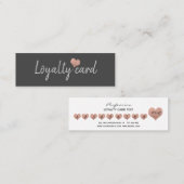 Eenvoudig, minimaal roos gouden hart klantenkaartje (Voorkant / Achterkant)