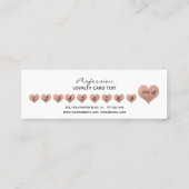 Eenvoudig, minimaal roos gouden hart klantenkaartje (Achterkant)