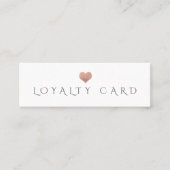 Eenvoudig, minimaal roos gouden hart klantenkaartje (Voorkant)