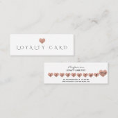 Eenvoudig, minimaal roos gouden hart klantenkaartje (Voorkant / Achterkant)