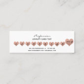 Eenvoudig, minimaal roos gouden hart klantenkaartje (Achterkant)