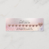 Eenvoudig, minimaal roos gouden hart klantenkaartje (Achterkant)