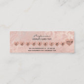 Eenvoudig minimaal roos gouden marmerhart klantenkaartje (Achterkant)