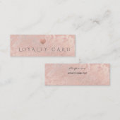 Eenvoudig minimaal roos gouden marmerhart klantenkaartje (Voorkant / Achterkant)