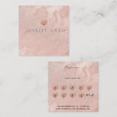 Eenvoudig minimaal roos gouden marmerhart klantenkaartje (Voorkant / Achterkant)