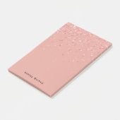 Eenvoudig minimaal roze elegante monogram post-it® notes (Schuin)