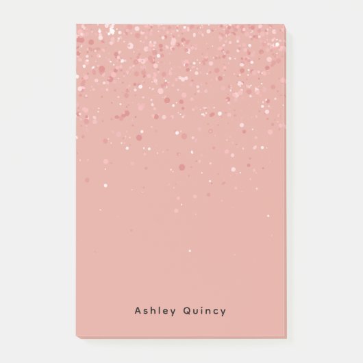 Eenvoudig minimaal roze elegante monogram post-it® notes (Voorkant)