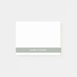 Eenvoudig Minimaal Salie Groen Modern Kleurblok Post-it® Notes
