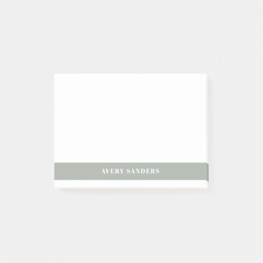 Eenvoudig Minimaal Salie Groen Modern Kleurblok Post-it® Notes (Voorkant)