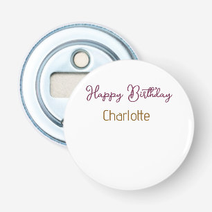EENVOUDIG MINIMAAL. SCHATJE NAAM BABY gefeliciteer Button Flesopener
