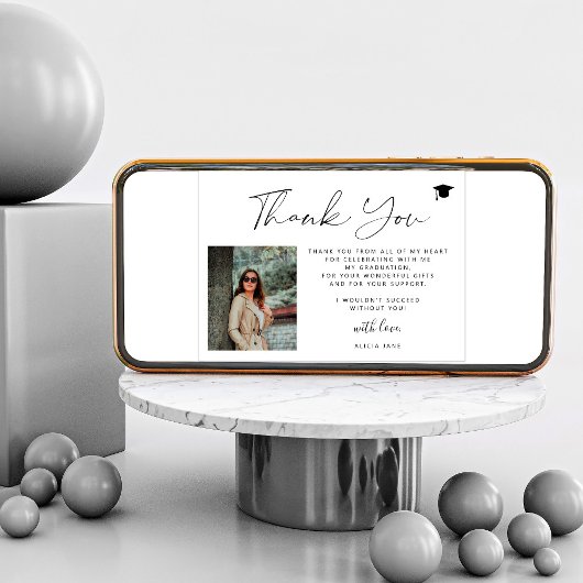 Eenvoudig minimaal script 2 foto afstuderen dank u kaart