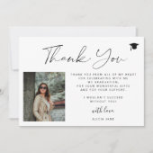 Eenvoudig minimaal script 2 foto afstuderen dank u kaart (Voorkant)