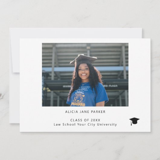 Eenvoudig minimaal script 2 foto afstuderen dank u kaart (Achterkant)