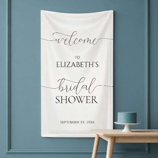 Eenvoudig Minimaal Script Bruidsfeest Verwelkoming Spandoek