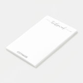 Eenvoudig minimaal script bruidsmeisje cadeau post-it® notes (Schuin)