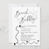 Eenvoudig minimaal script Brunch en Bubble Invitat Kaart (Voorkant)