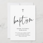 Eenvoudig Minimaal Script Doop Christening Kaart (Voorkant)