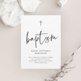 Eenvoudig Minimaal Script Doop Christening Kaart